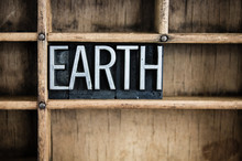 Earth Concept Metal Letterpress Word In Drawer