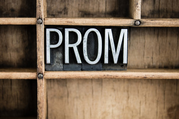 Poster - Prom Concept Metal Letterpress Word in Drawer