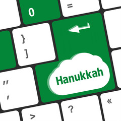 Poster - keyboard key with hanukkah word on it