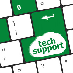 Poster - Personal computer keyboard with key tech support