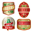 Set of bright beer labels, different shapes. Vector