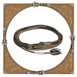 Cowboy calf rope in the western leather frame. Vector