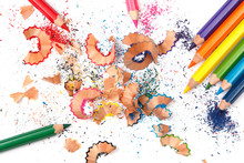 Multicolored Pencils And Shavings