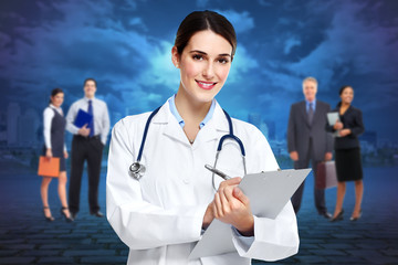 Wall Mural - Medical doctor woman.