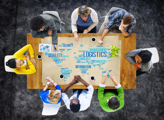 Sticker - Logistics Management Freight Service Production Concept