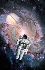 Wall Mural - Astronaut Spaceman Saturn Spiral