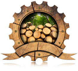 Wall Mural - Lumber Industry - Wooden Icon