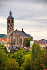 Wall Mural - View to Saint James cathedral in Kutna Hora