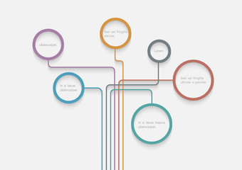 Poster - stylized tree of web design bubbles with shadows
