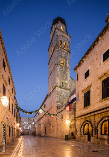 Fototapeta do kuchni View of Stradun street in old Dubrovnik. Croatia.