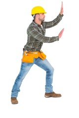 Poster - Handyman pushing something
