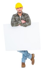Poster - Handyman holding placard