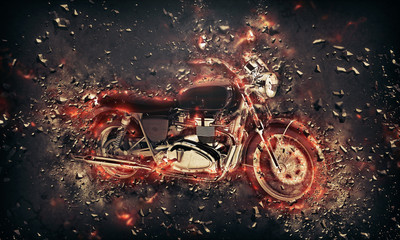 Plakat jazda konna wyścig transport motocyklista