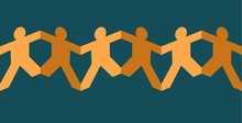 vector paper people chain