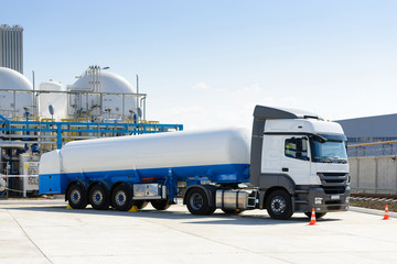 Truck with fuel at the plant