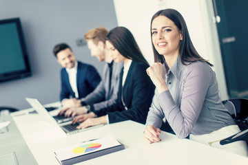 Wall Mural - Young people in the office