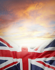 Canvas Print - British flag and sky