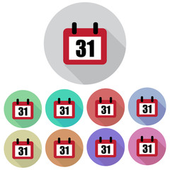 Poster - 31 calendar days flat set vector illustration