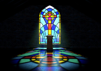 Wall Mural - Stained Glass Window Church