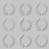 Fototapeta  - Set of vector laurel wreaths
