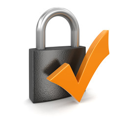 Poster - Lock and Check Mark (clipping path included)