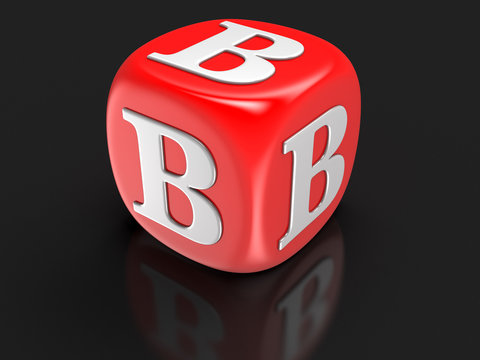 Dice with letter A (clipping path included)