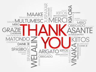 Wall Mural - Thank You Word Cloud vector background, all languages