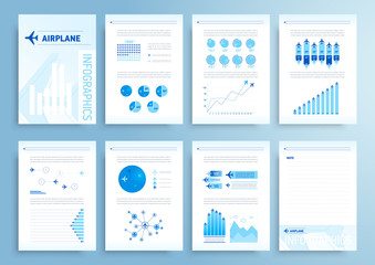 Wall Mural - Infographics elements airplane report brochure