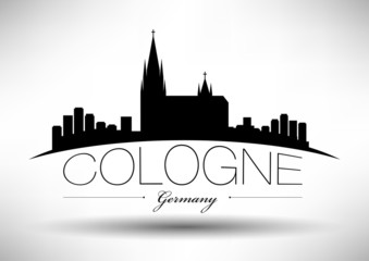 Wall Mural - Cologne Skyline with Typographic Design