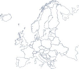 hand-drawn map of europe