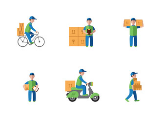 Sticker - Delivery, courier, logistics flat style