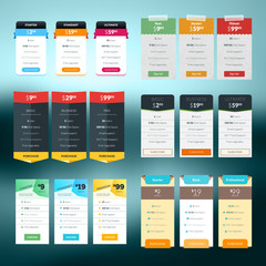 Wall Mural - vector pricing table in flat design style