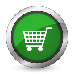 Poster - cart green icon shop sign