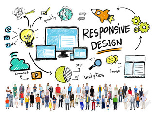 Wall Mural - Responsive Design Internet Web Diversity Group People Concept