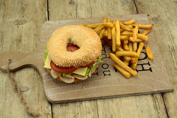 Poster - bagel et frites