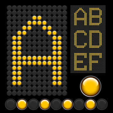 yellow button letters