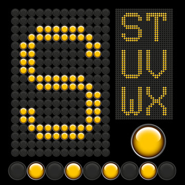 yellow button letters