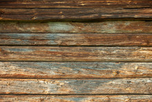 Wooden Wall Of The Old Log House