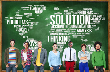 Poster - solution solve problem strategy vision decision concept