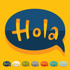 Poster - Flat design. Hola