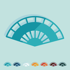 Aufkleber - flat design. folding fan