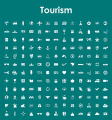 Poster - Set of tourism simple icons