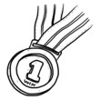number 1 or winner medal