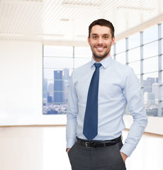 Canvas Print - happy young businessman