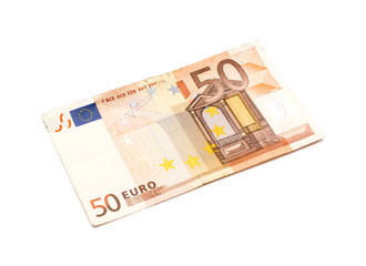 50 euro banknote isolated on white