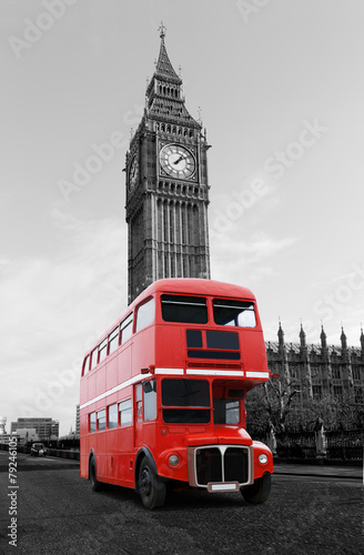 Naklejka - mata magnetyczna na lodówkę Londonbus vor Big Ben