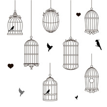 Set Of Different Style Bird Cage