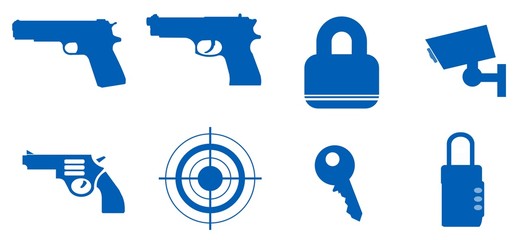 Sticker - Arme et sécurité en 8 icônes