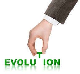 Canvas Print - Hand and word Evolution