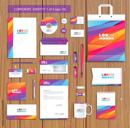 Fotografie, Obraz Vector artistic corporate identity template with color elements